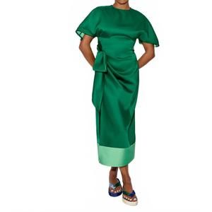 NEW ROSIE ASSOULIN sash & slit dress in emerald